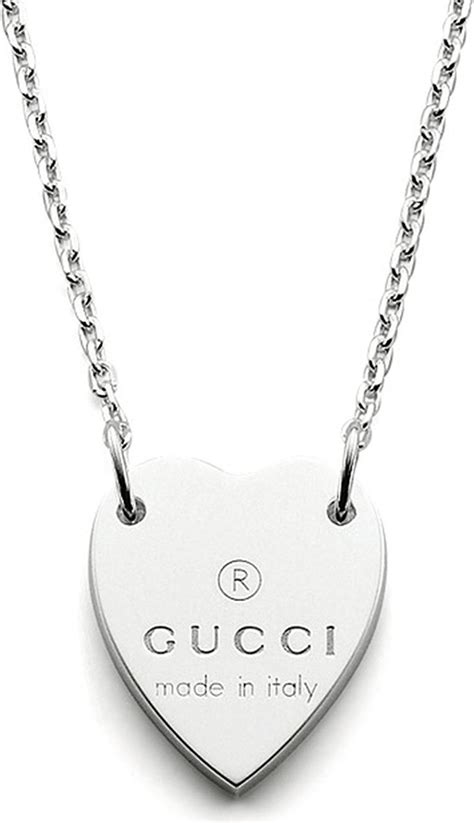 gucci necklace trademark heart|gucci sterling silver heart necklace.